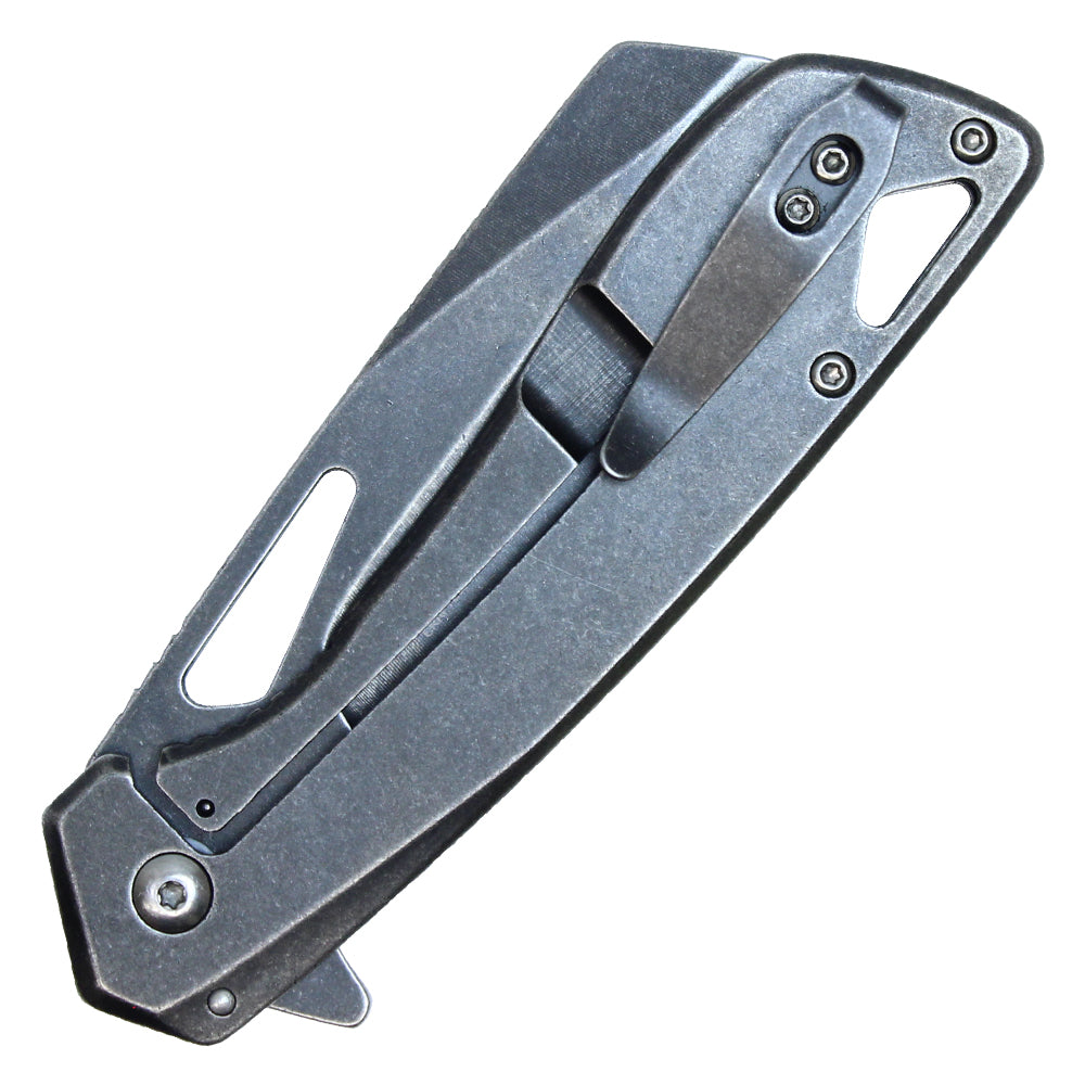 Wartech - 8" Stonewashed Gold Accent | Spring Assisted Pocket Knife