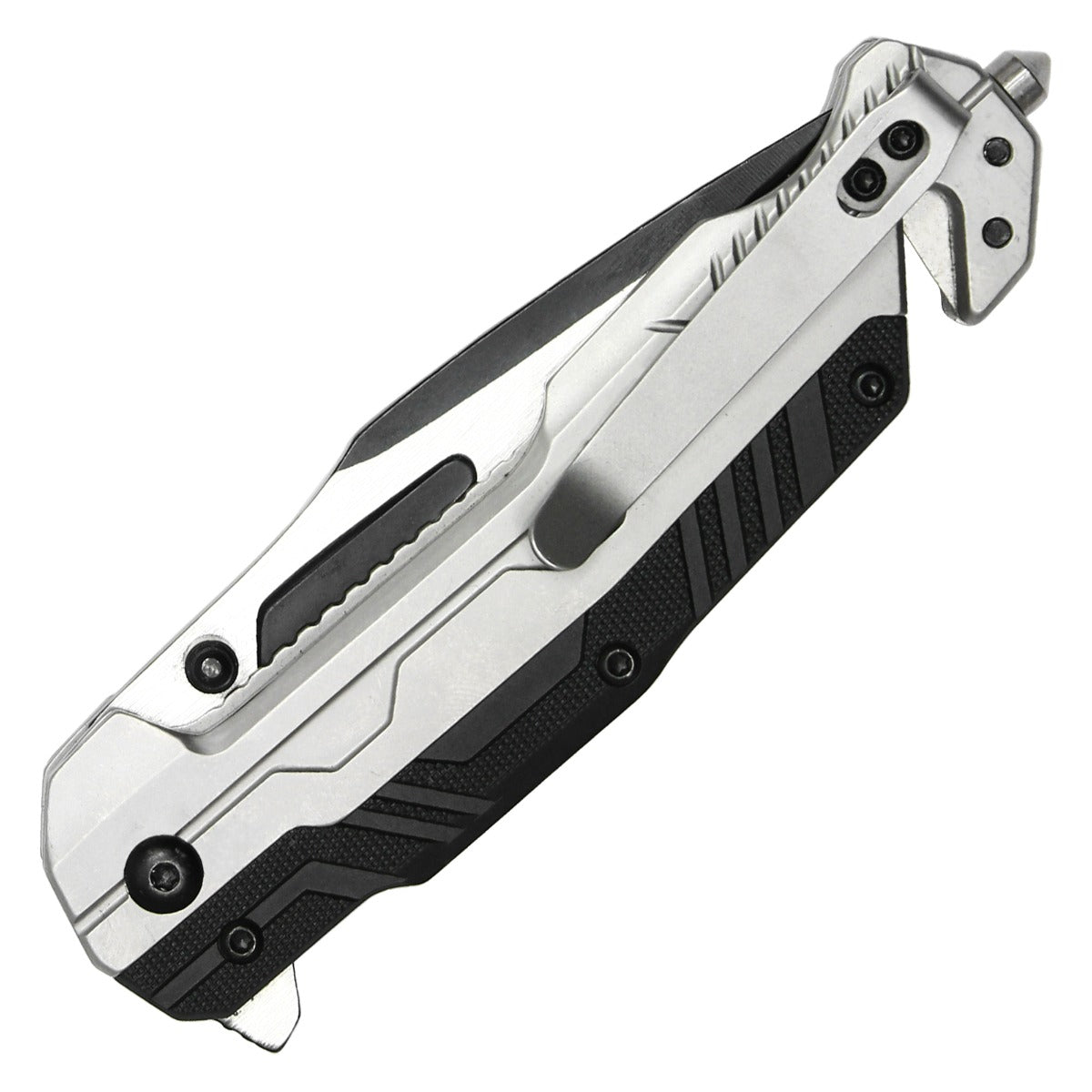 Milspec – 8.25" Black & Silver | Spring Assisted Pocket Knife