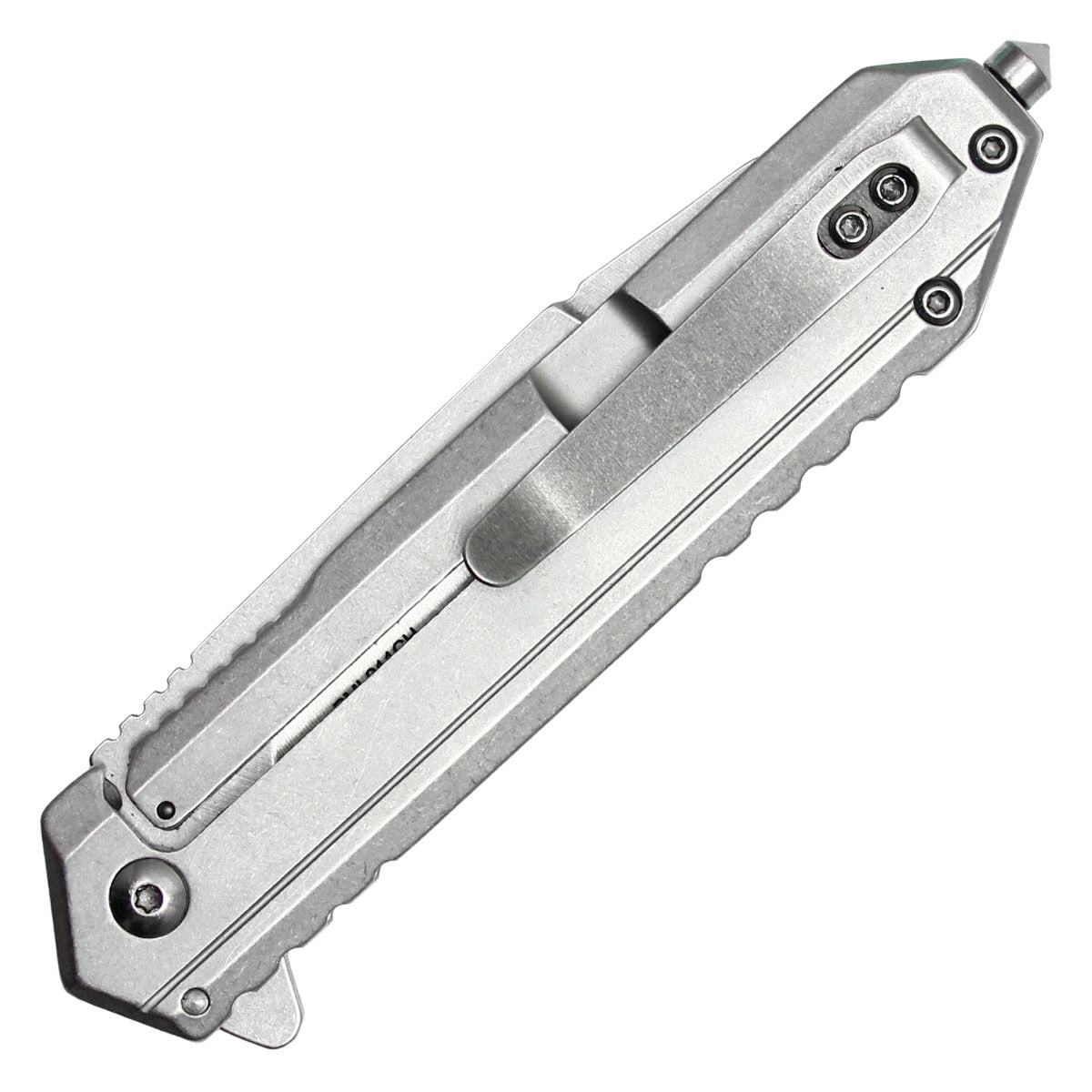 Milspec - 8" Chrome Drop Point | Spring Assisted Pocket Knife