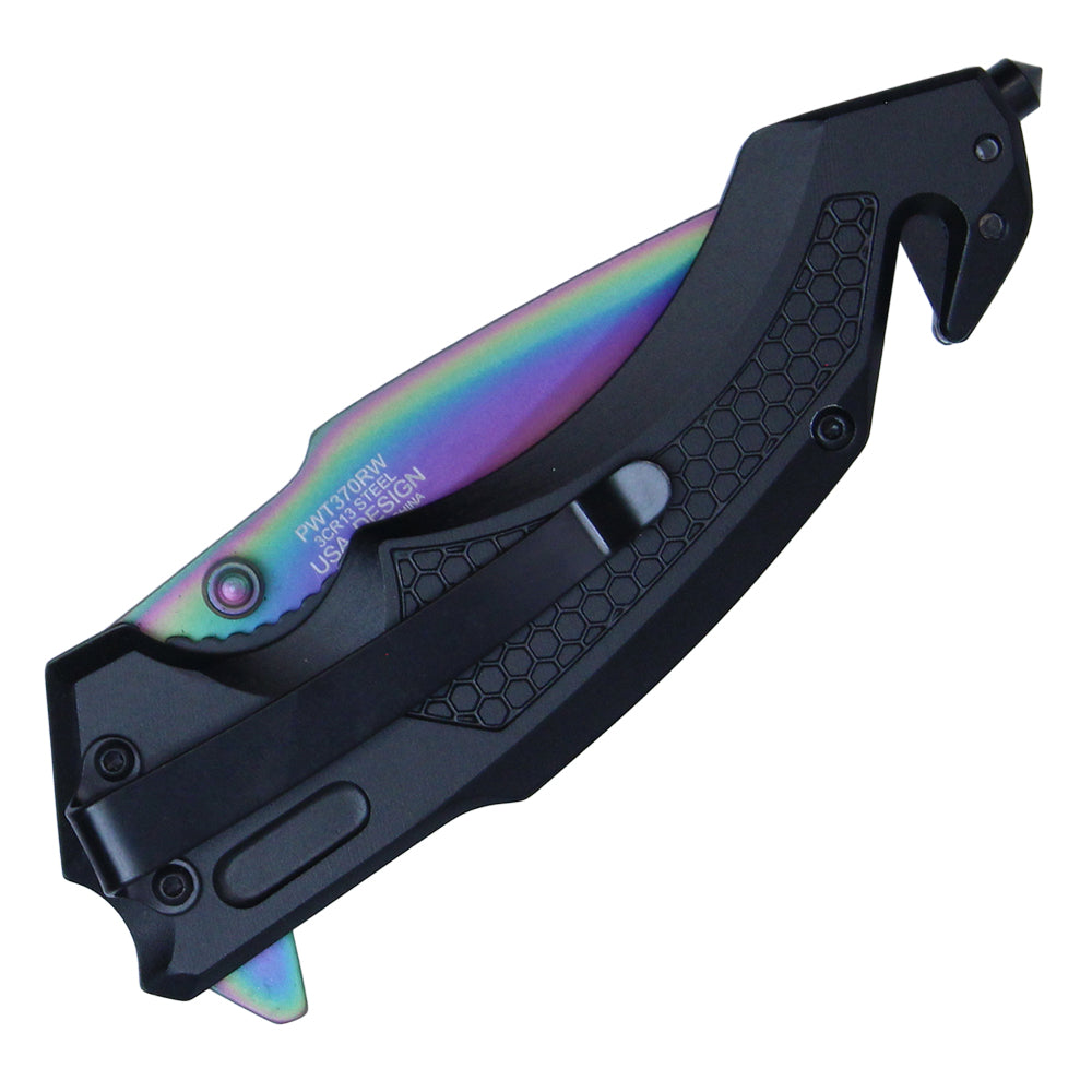 Wartech - 8.25" Rainbow Tactical | Spring Assisted Pocket Knife
