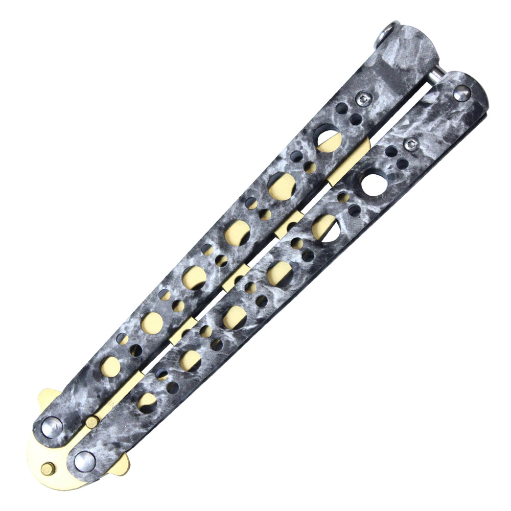 8.75 Inch Camouflage & Gold | Balisong Training Knife