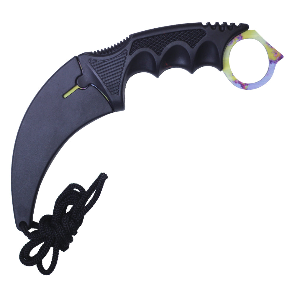 7.5" Full Tang Karambit with Hard Sheath & Necklace (Cotton Candy)