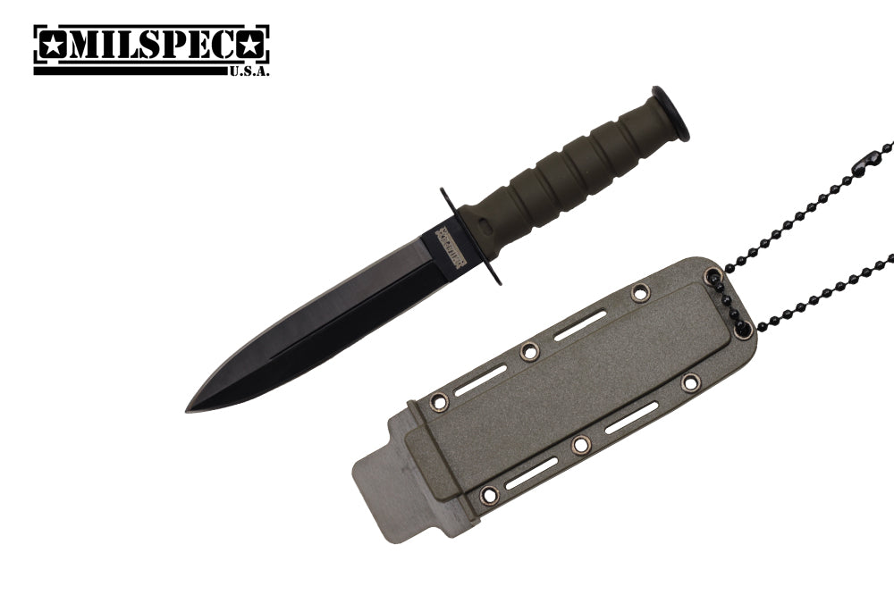 6 knife 3.5 black blade green handle w gn case-inch