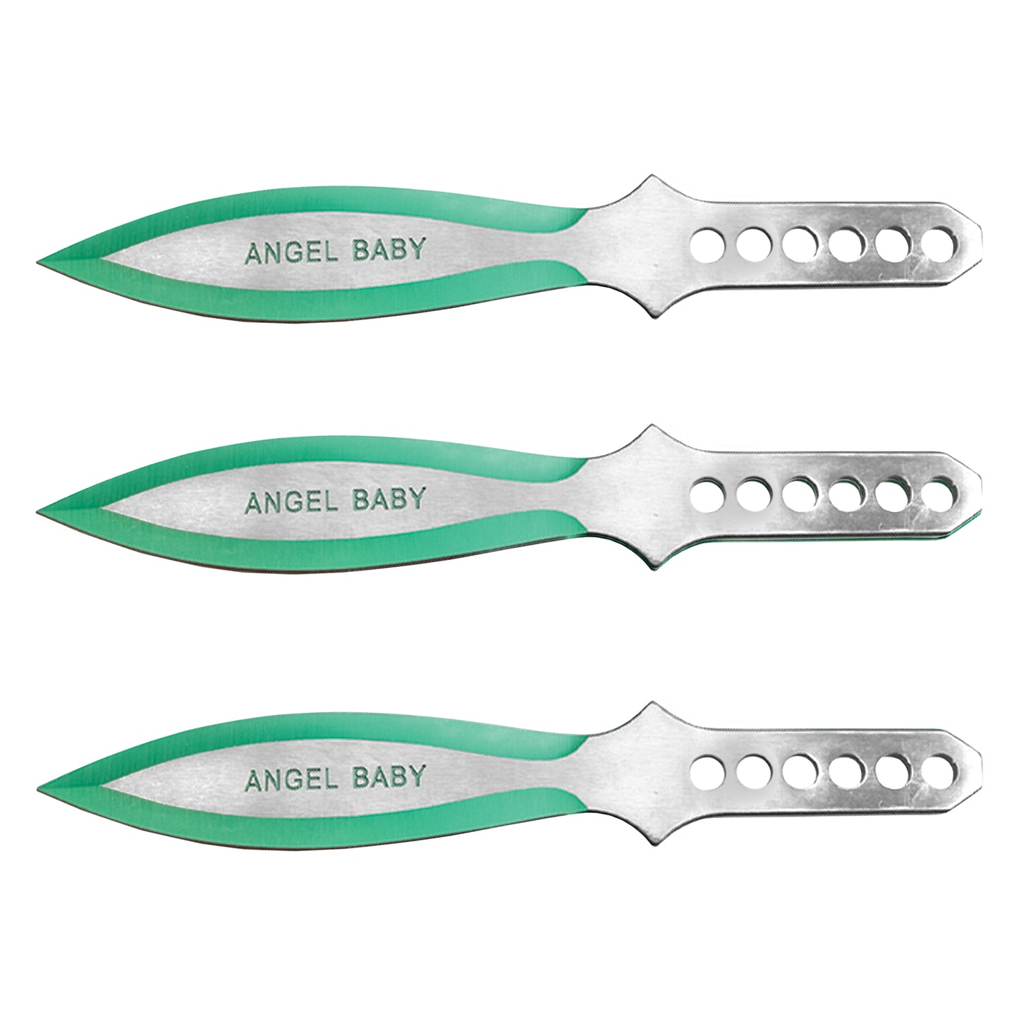 Aeroblade - 9" Angel Baby Green Edge | Throwing Knives Set