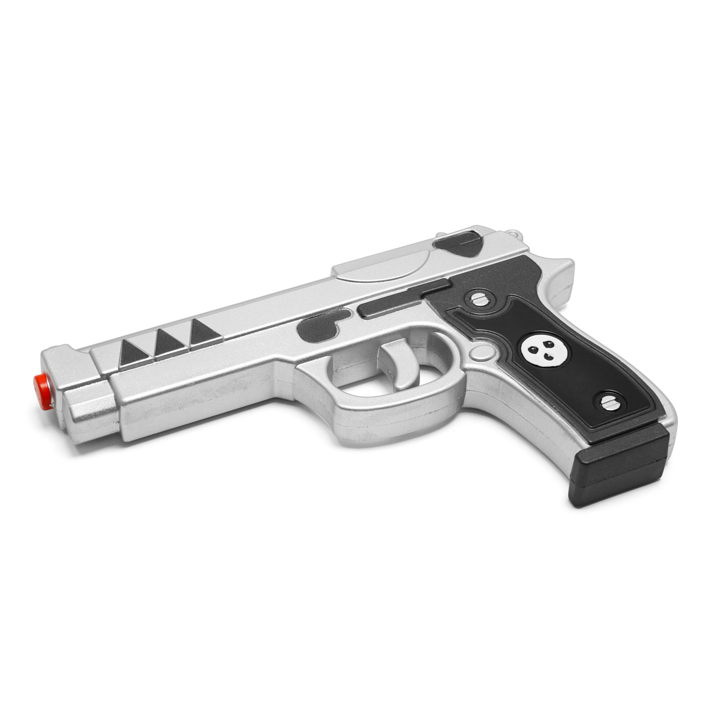 9.25" – Silver & Black Sci-Fi Pistol | Collectible Foam Replica Gun