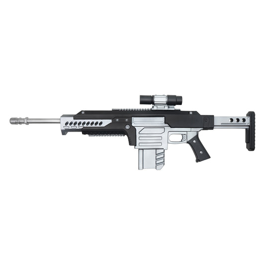 34.5" – Black & Silver Sci-Fi Rifle | Collectible Foam Replica Gun