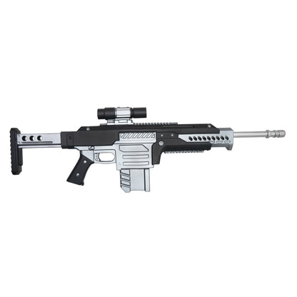 34.5" – Black & Silver Sci-Fi Rifle | Collectible Foam Replica Gun