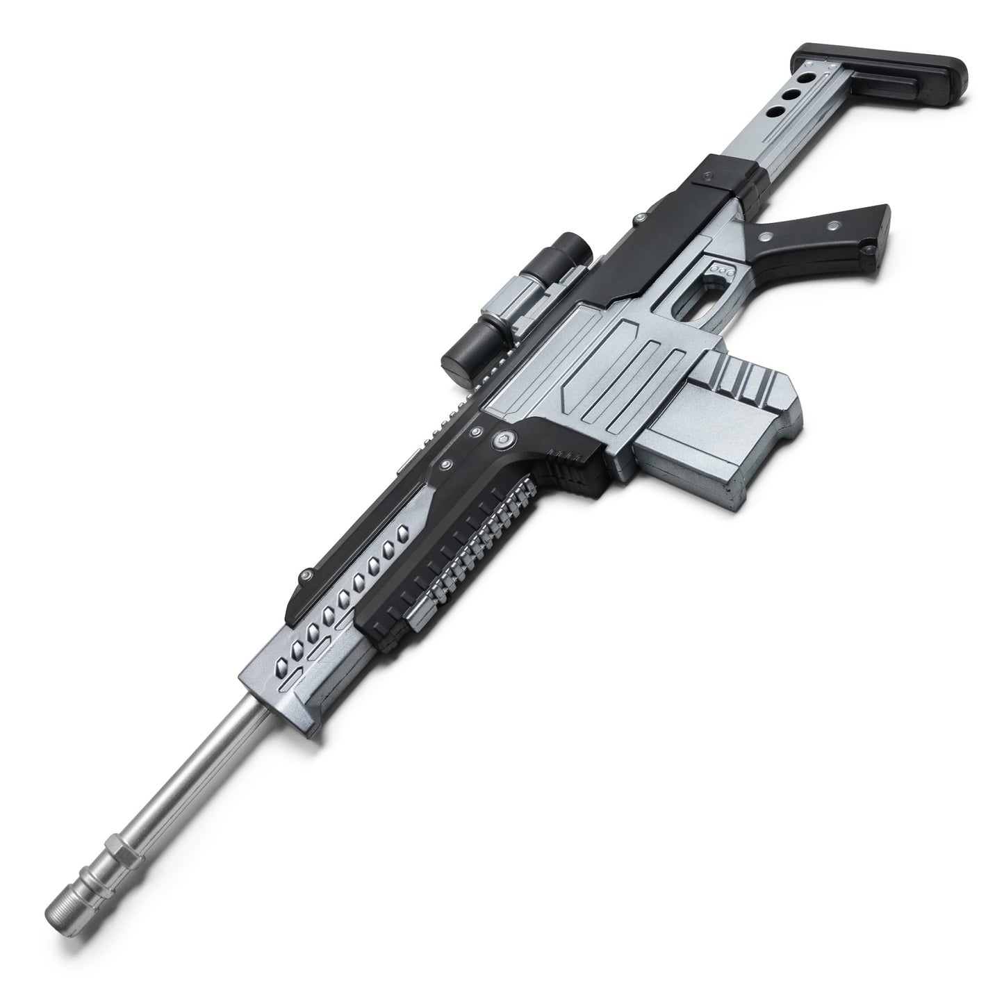 34.5" – Black & Silver Sci-Fi Rifle | Collectible Foam Replica Gun