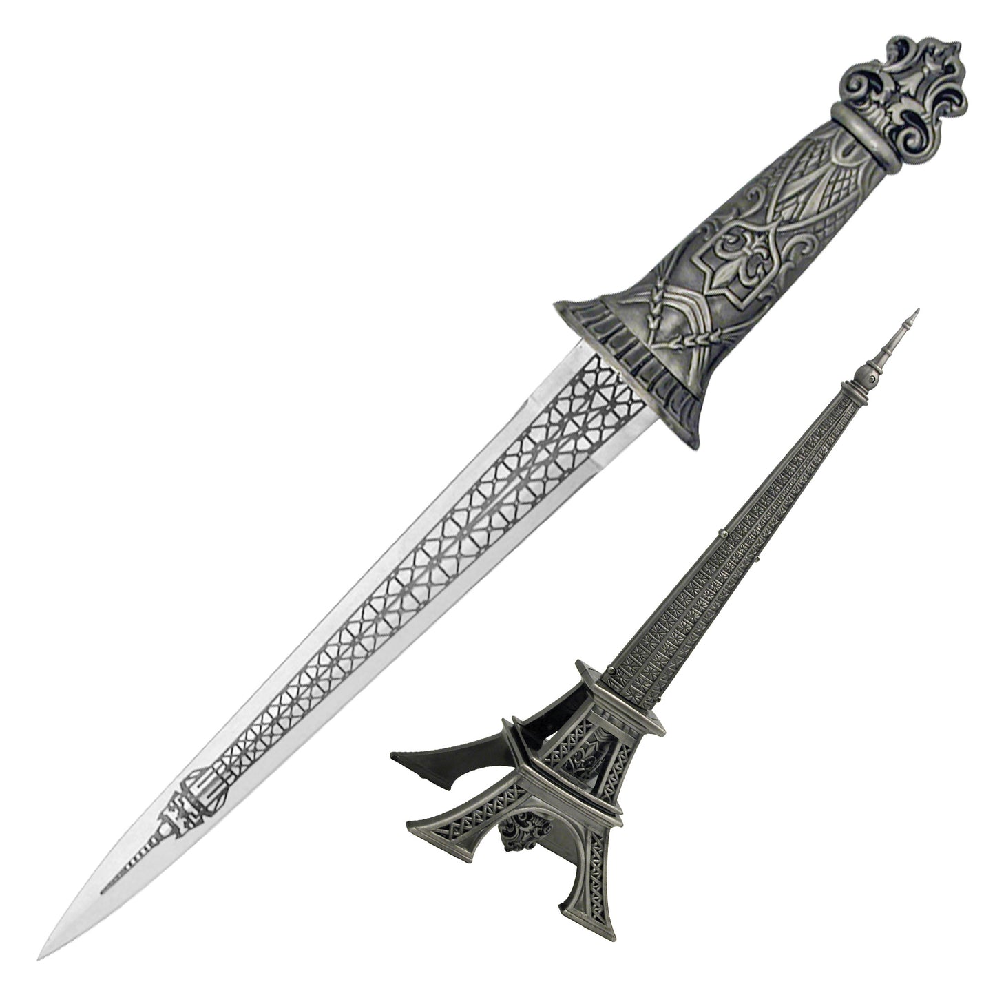 10" Eiffel Tower with Dagger | Collectible Display Dagger