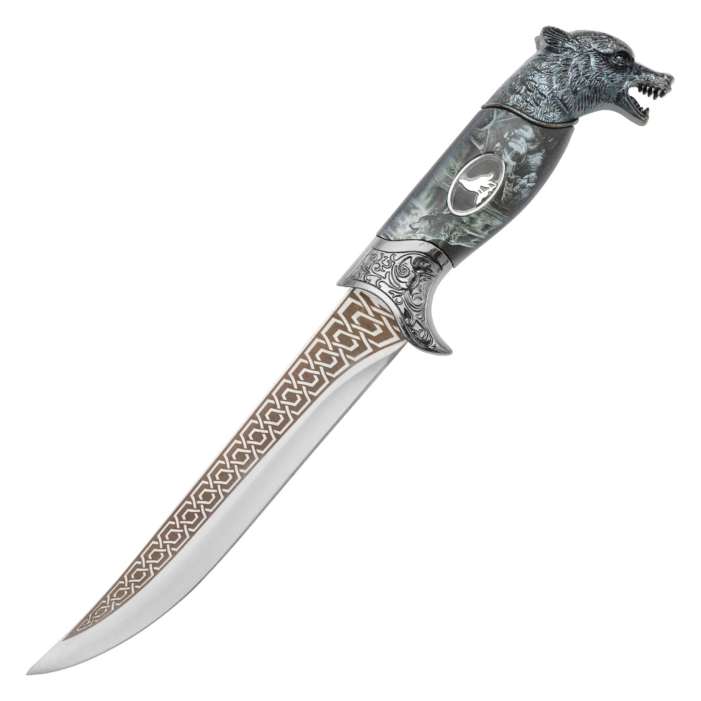 11" Wolf Head Handle | Collectible Display Dagger