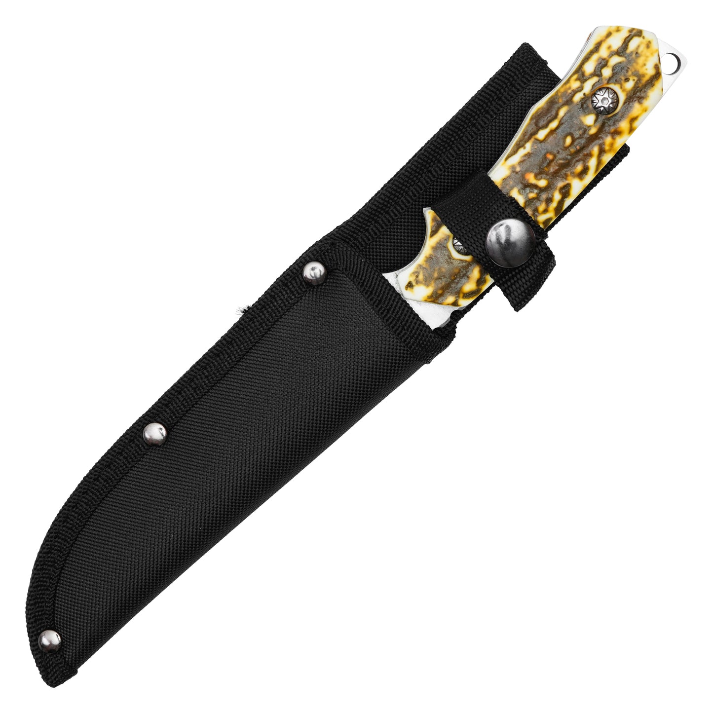 Buckshot - 9.5" Faux Stag Horn Hunting Knife | Fixed Blade Knife