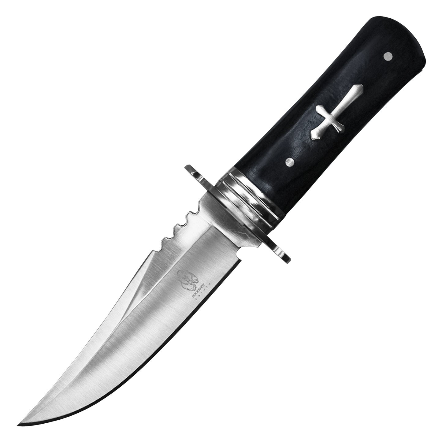 Buckshot - 8" Cross Inlay | Fixed Blade Hunting Knife