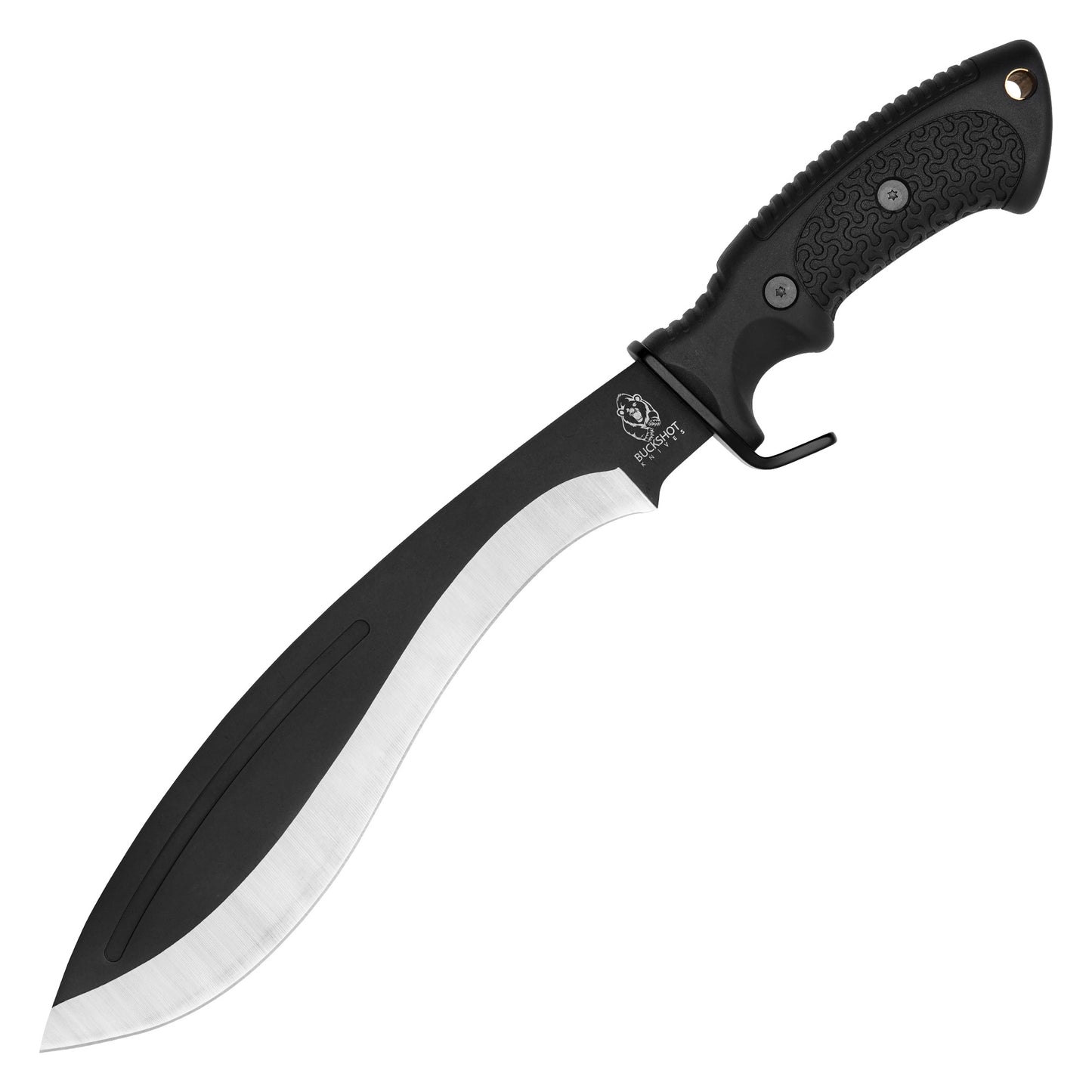 Buckshot Knives - 15.5" Black Tactical Kukri Machete | Fixed Blade