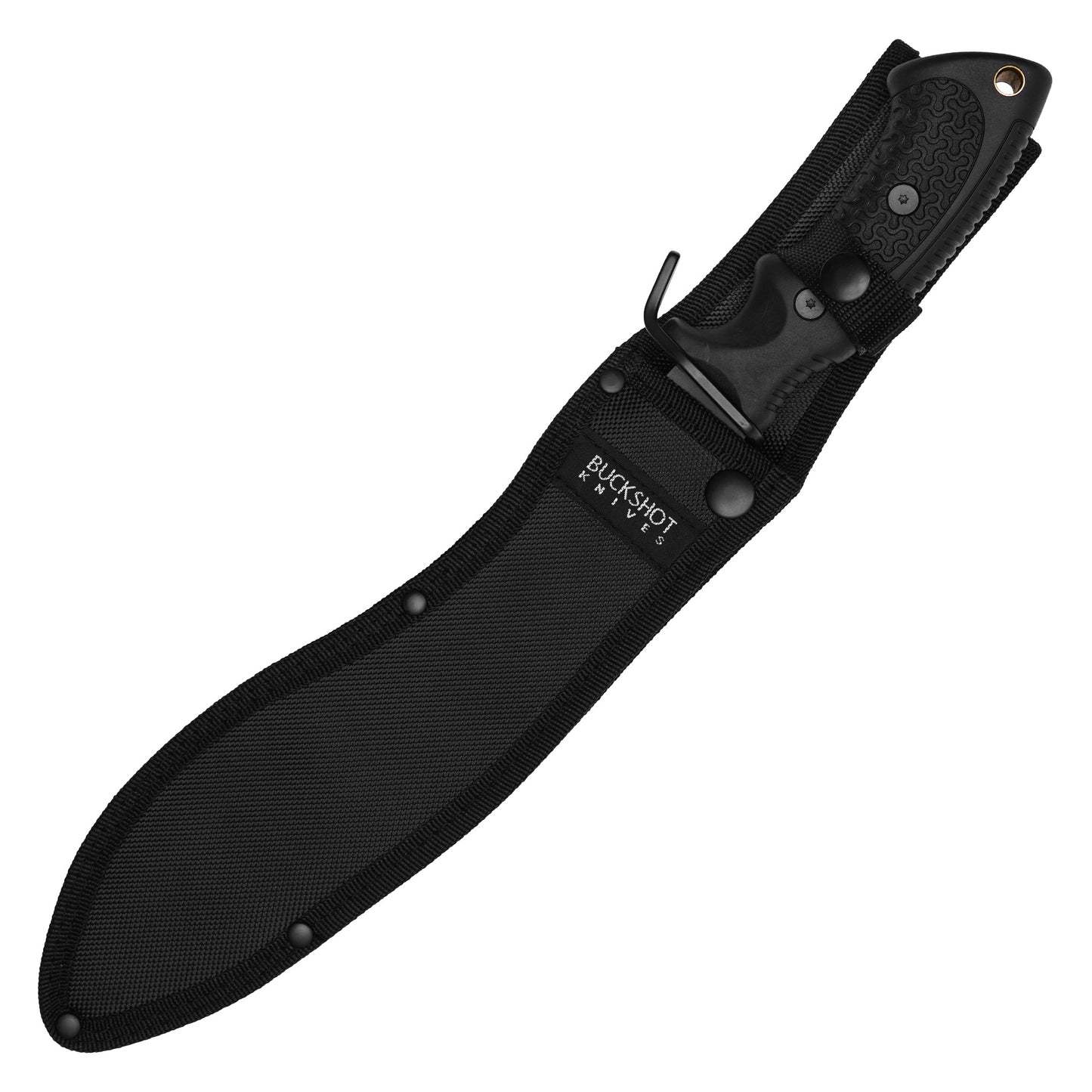 Buckshot Knives - 15.5" Black Tactical Kukri Machete | Fixed Blade