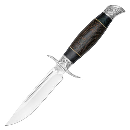 Buckshot Knives - 10.5” Dark Brown Wood | Fixed Blade Hunting Knife