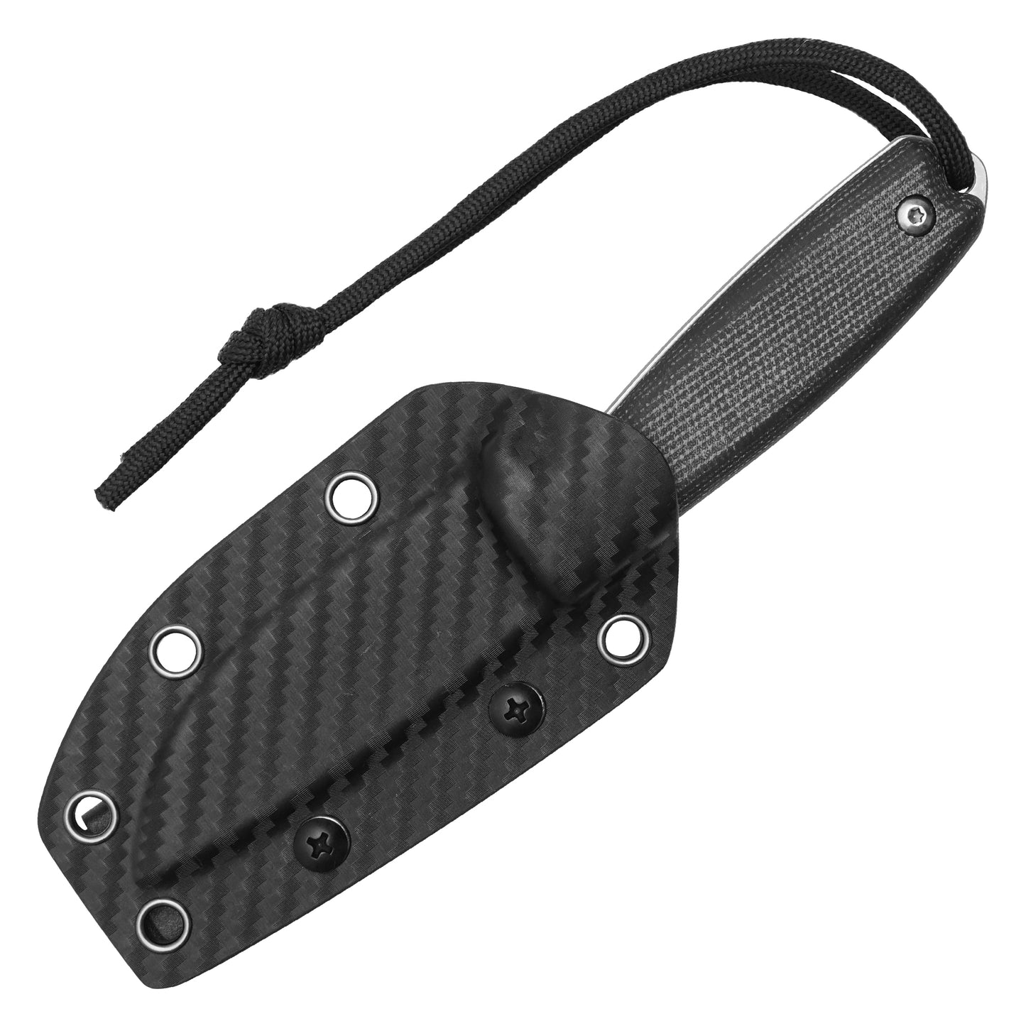 Buckshot Knives - 7.25" Black Compact D2 | Fixed Blade Hunting Knife