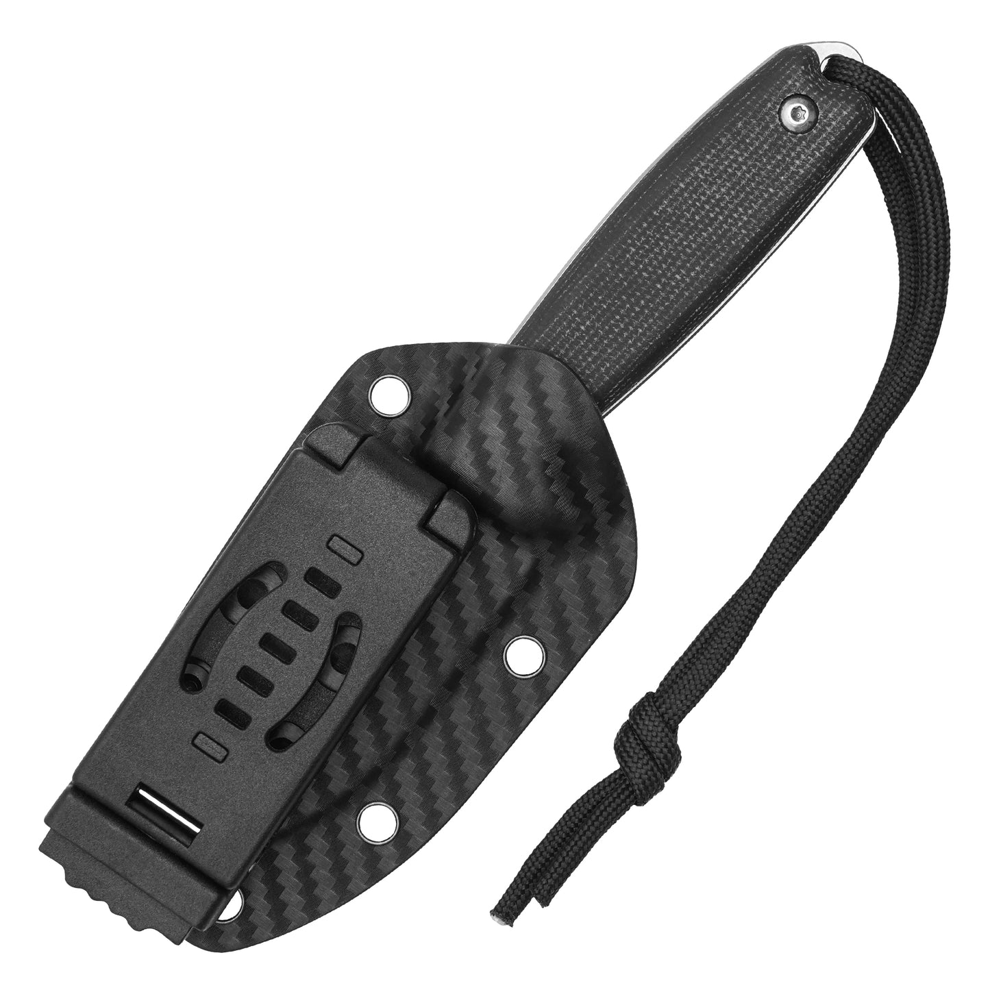Buckshot Knives - 7.25" Black Compact D2 | Fixed Blade Hunting Knife