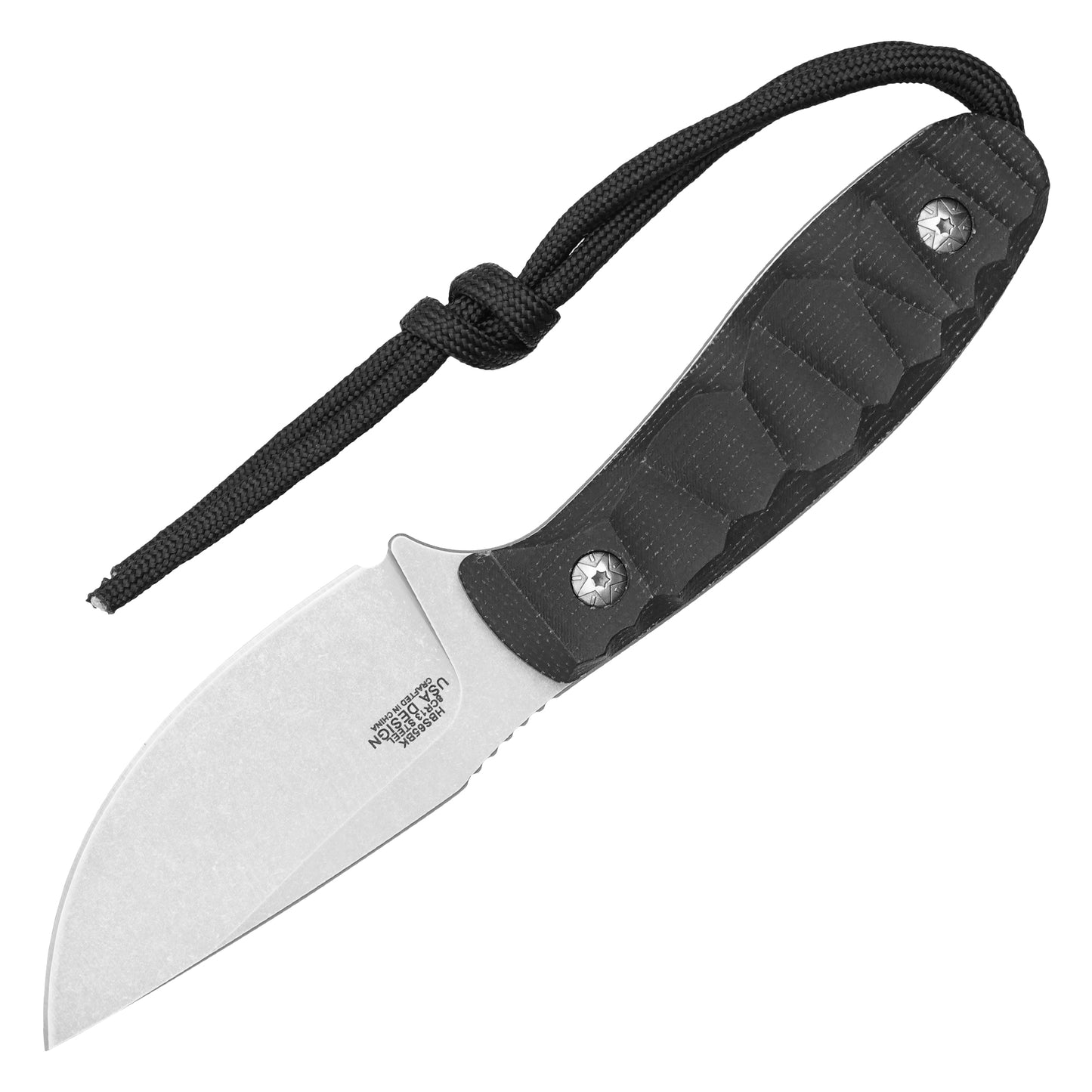 Buckshot Knives - 7.5" Black Grip D2 | Fixed Blade Hunting Knife
