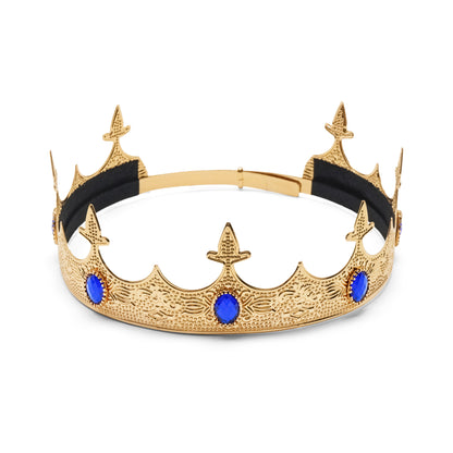 Hero’s Edge - Blue Jeweled Crown | Adjustable Metal Costume Crown