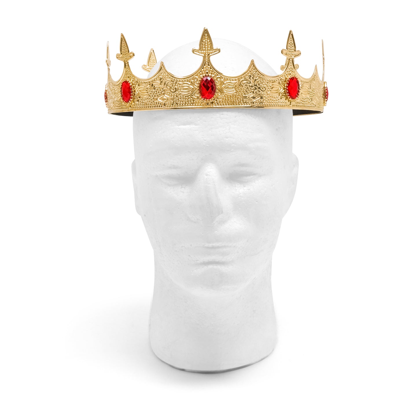 Hero’s Edge - Red Jeweled Crown | Adjustable Metal Costume Crown
