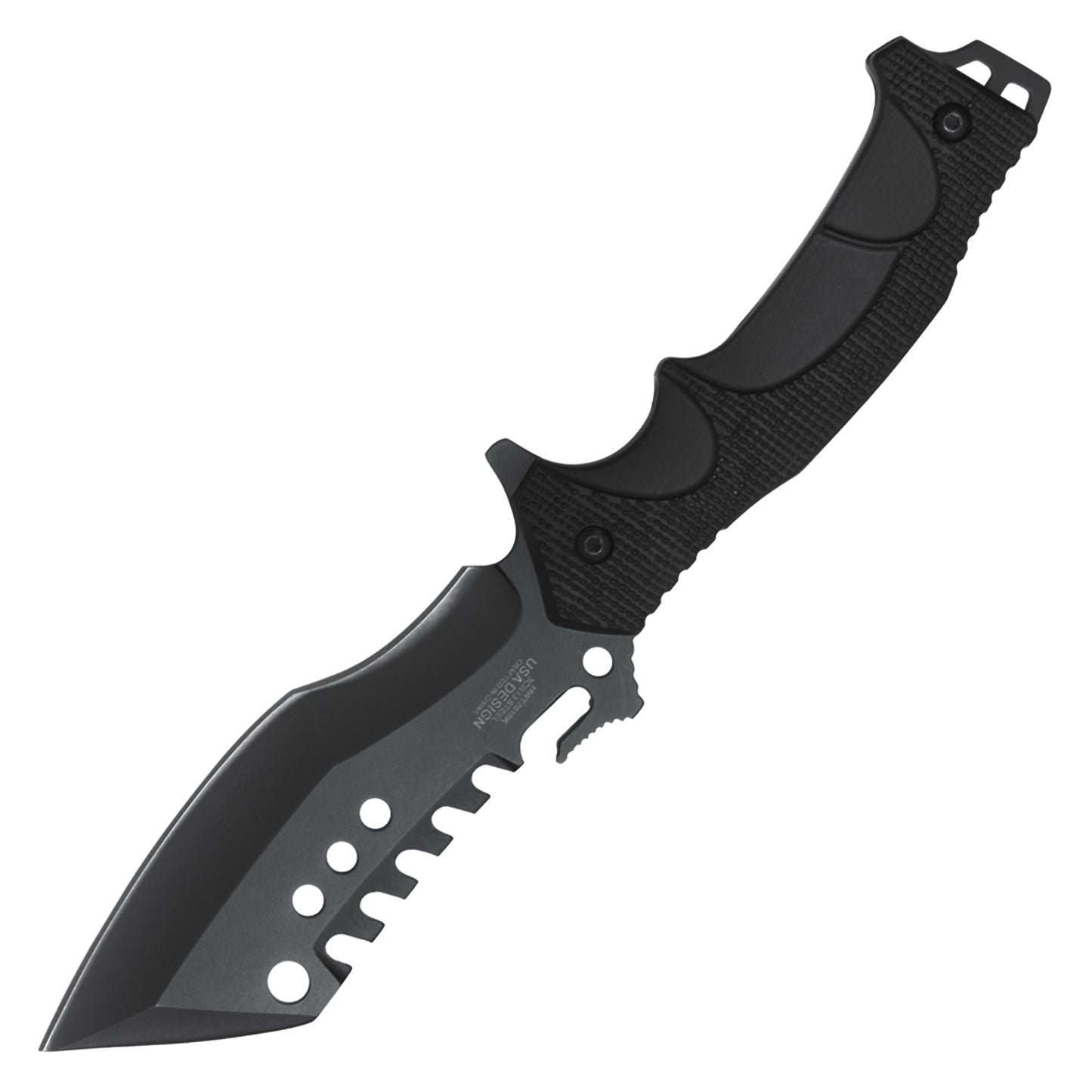 Wartech – 9" Black Tactical Knife | Fixed Blade Knife