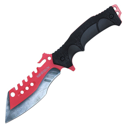 Wartech – 9" Red Tactical Knife | Fixed Blade Knife