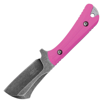 Wartech - 7.5" Stonewashed Blade and Pink ABS Handle | Fixed Blade Hunting Knife