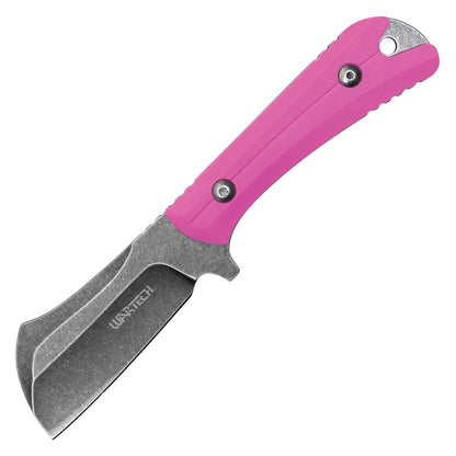 Wartech - 7.5" Stonewashed Blade and Pink ABS Handle | Fixed Blade Hunting Knife