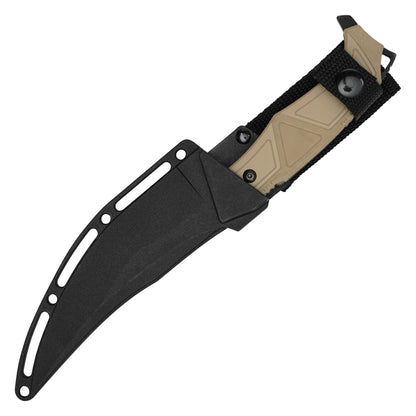 Wartech - 9.75" 2-Tone Desert Hunting Knife | Fixed Blade