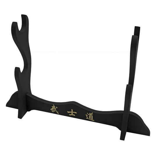 10" Black Wood Katana Stand | Dual Sword Display Stand