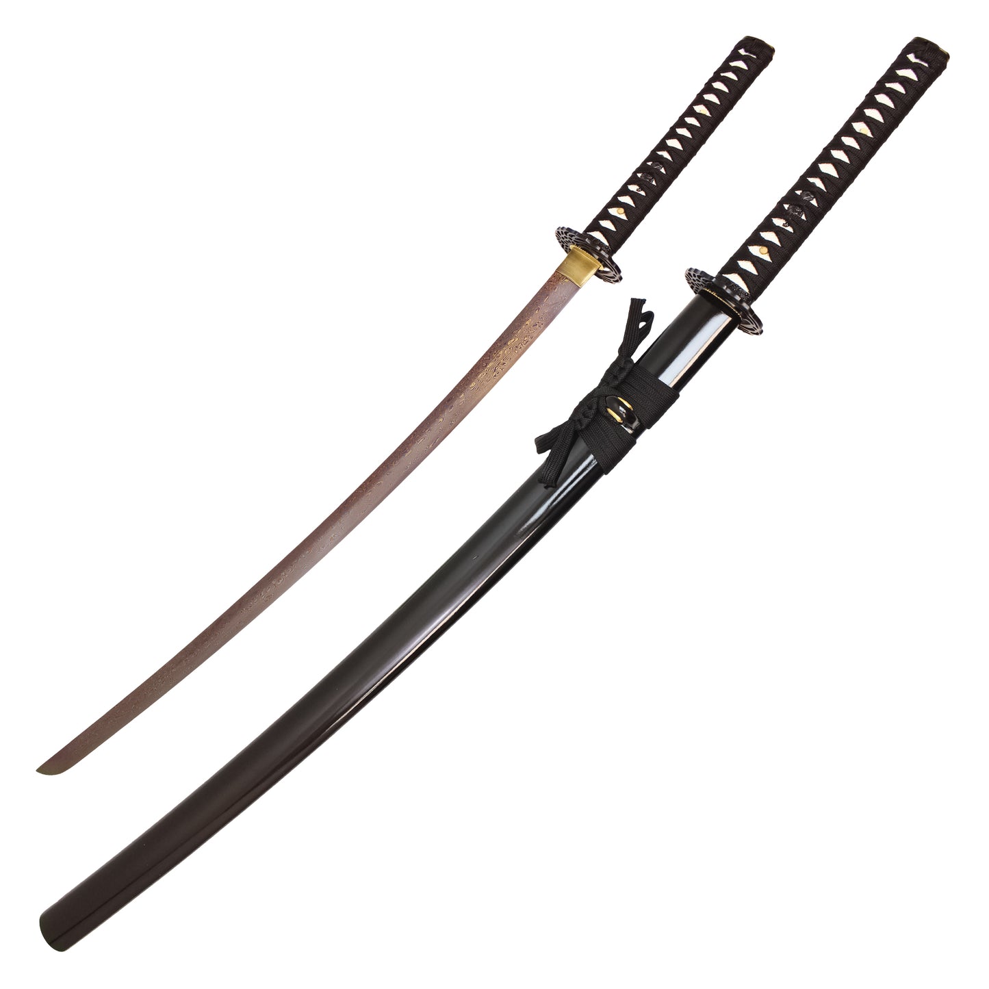 40" Acid Damascus Steel | Hand Forged Katana Display Sword