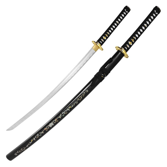 40" Painted Floral Carbon Steel | Hand Forged Katana Display Sword