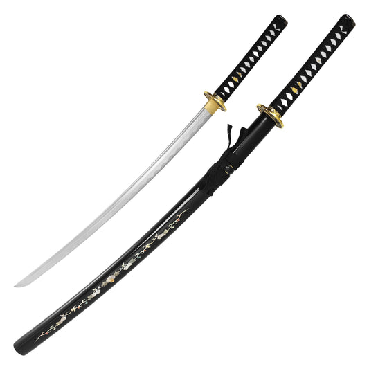 40" Painted Floral Carbon Steel | Hand Forged Katana Display Sword