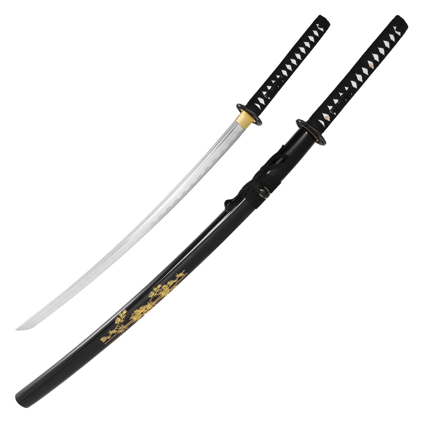 40" Etched Black Carbon Steel | Hand Forged Katana Display Sword
