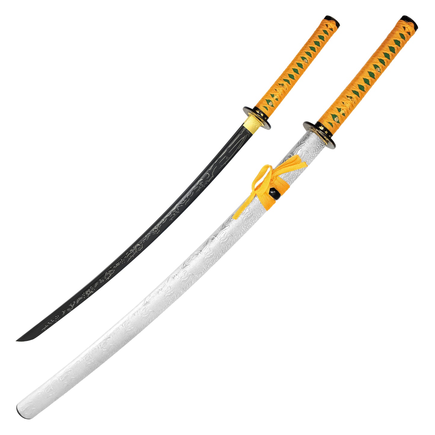 40" Etched Carbon Steel | Hand Forged Katana Display Sword