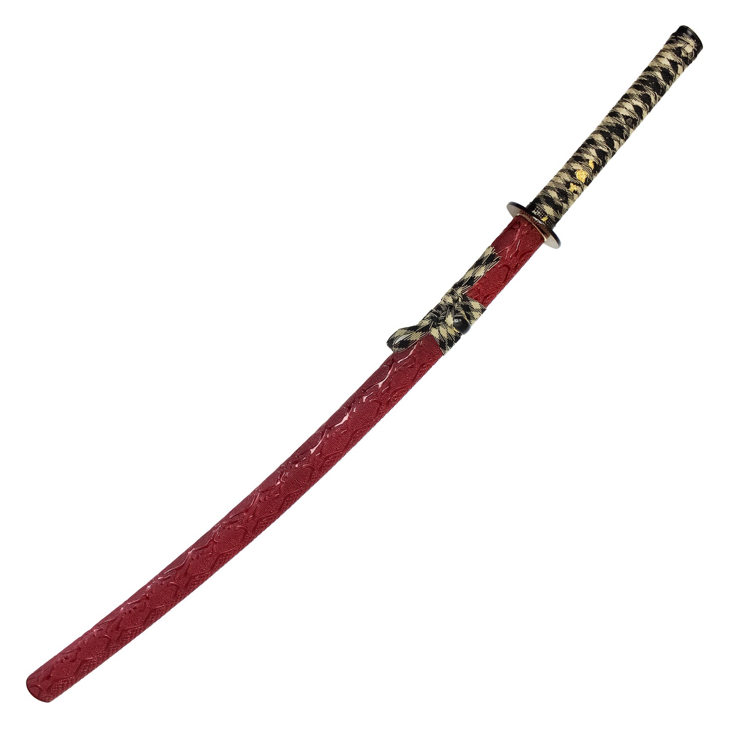 40" Textured Red Carbon Steel | Hand Forged Katana Display Sword