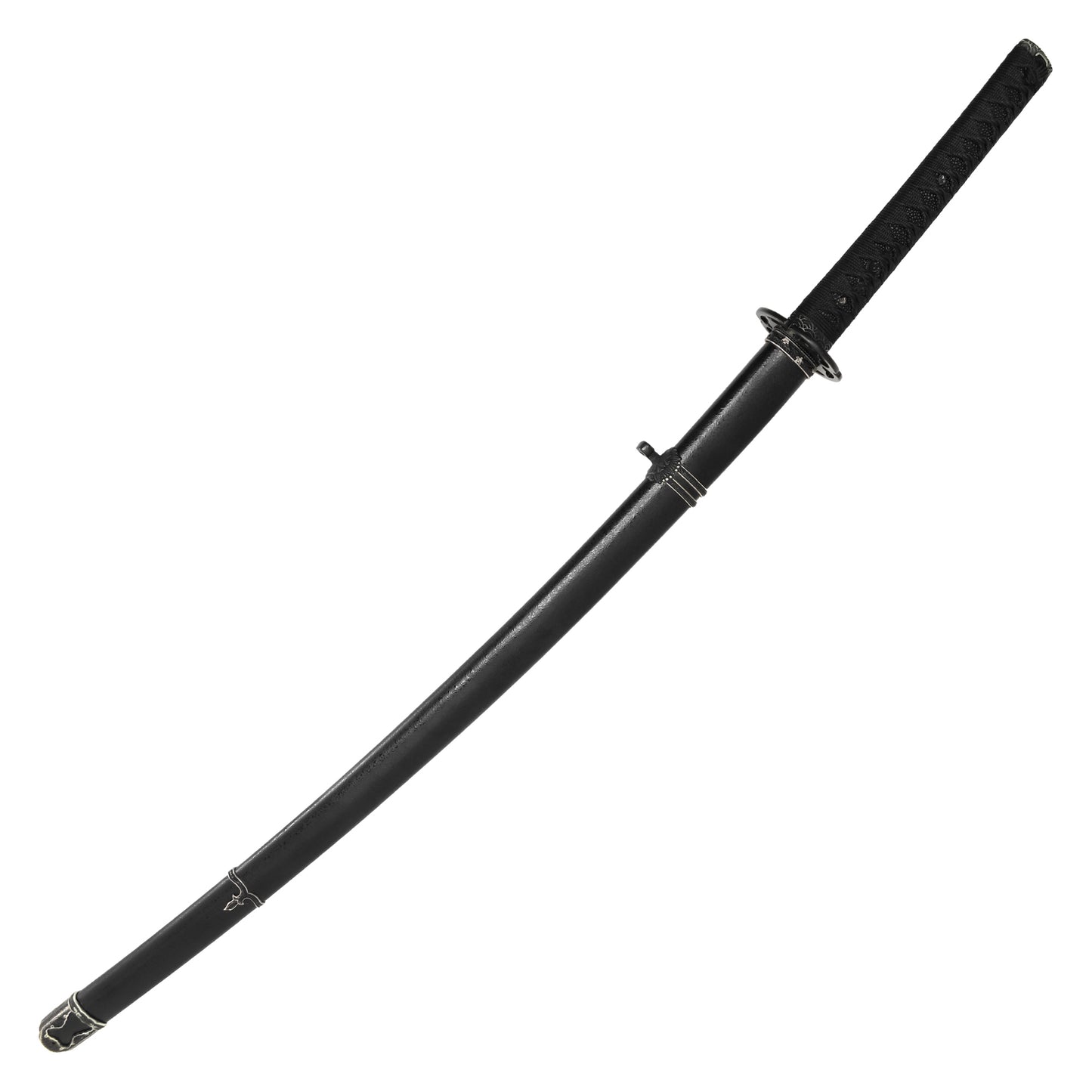 40" Black Textured Folded Steel | Hand Forged Katana Display Sword