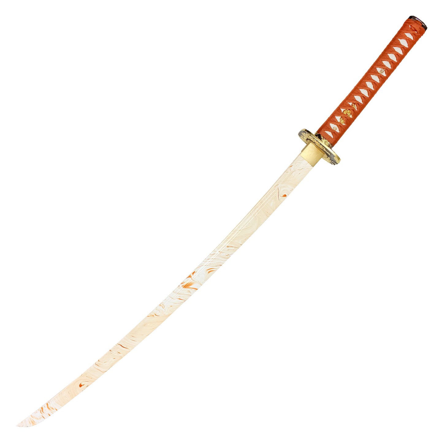 40" Orange Printed Carbon Steel | Hand Forged Katana Display Sword