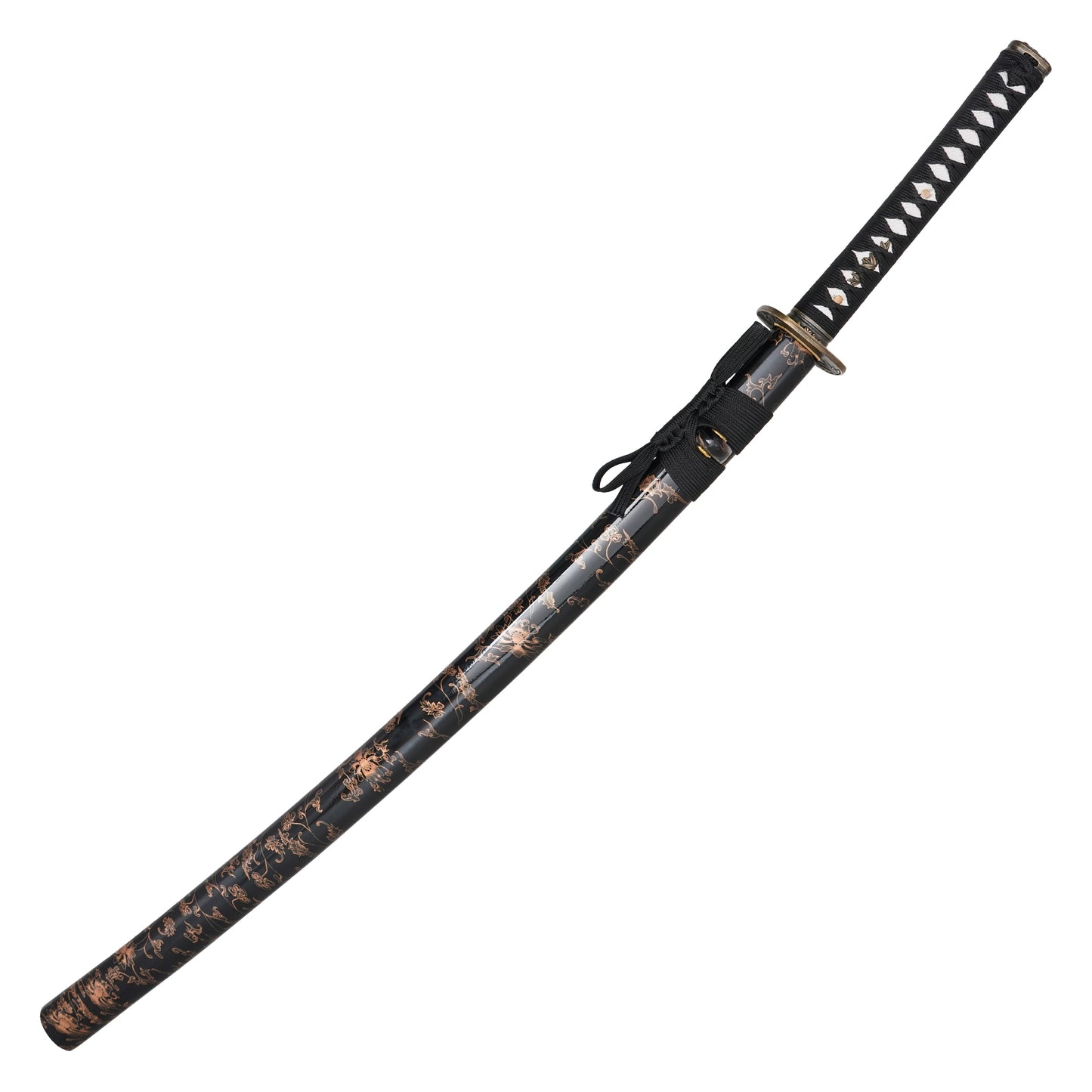 40" Black Carbon Steel Katana | Hand-Forged Display Sword