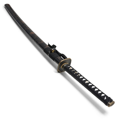 40" Black Carbon Steel Katana | Hand-Forged Display Sword