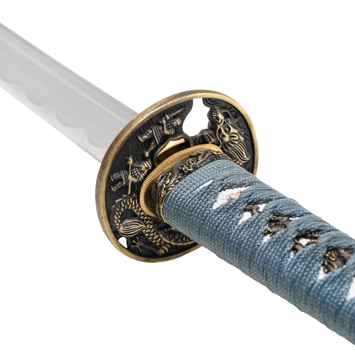 40" Gray Carbon Steel Katana | Hand-Forged Display Sword