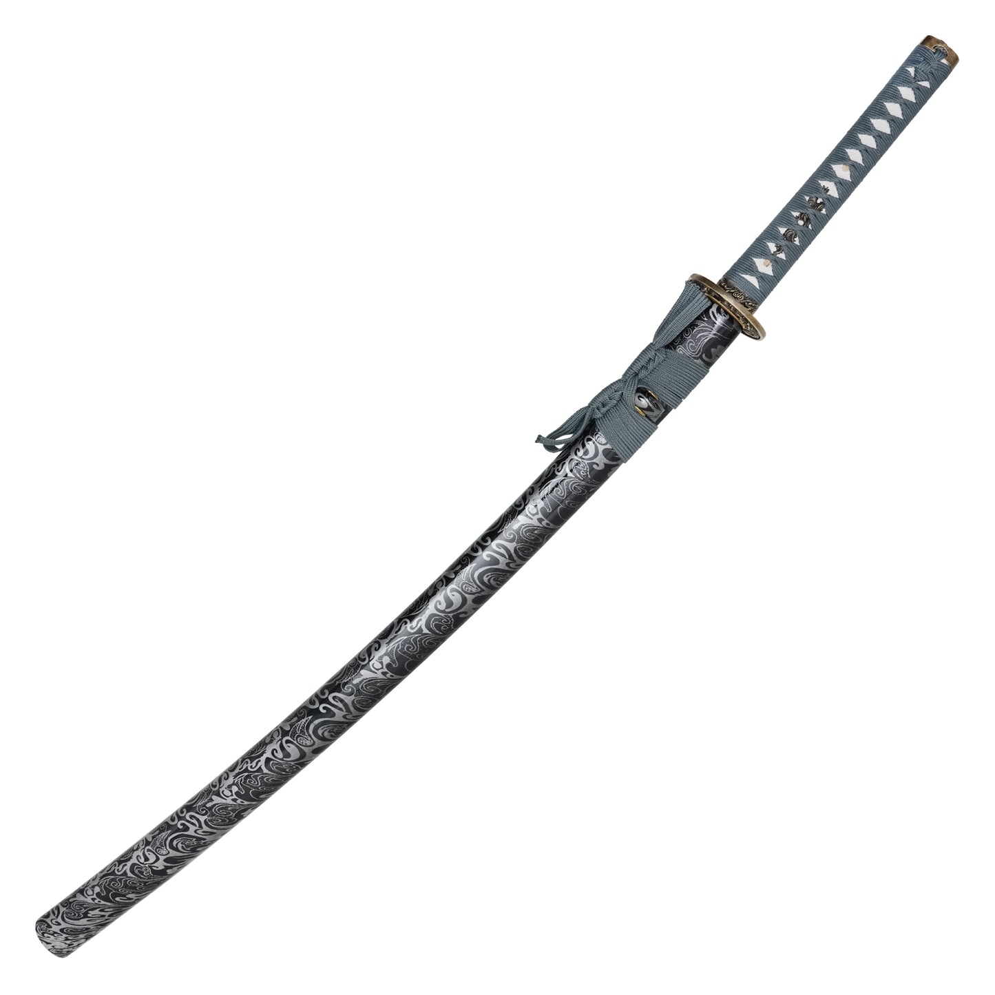 40" Gray Carbon Steel Katana | Hand-Forged Display Sword