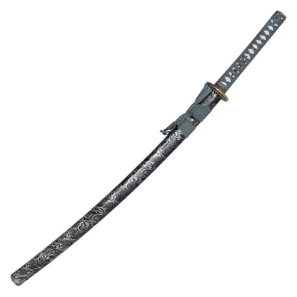 40" Gray Carbon Steel Katana | Hand-Forged Display Sword
