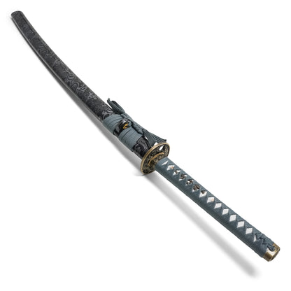 40" Gray Carbon Steel Katana | Hand-Forged Display Sword