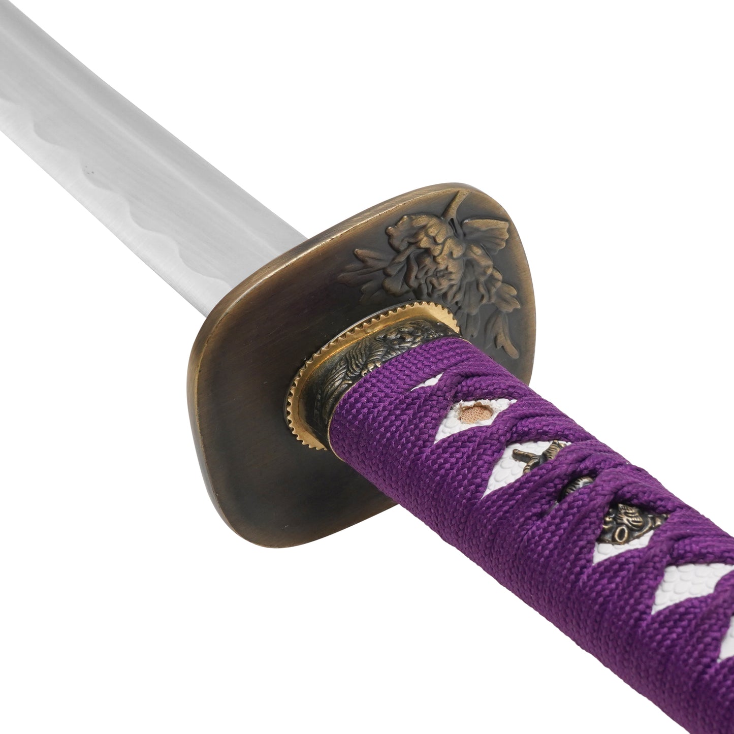 40" Purple Carbon Steel Katana | Hand-Forged Display Sword
