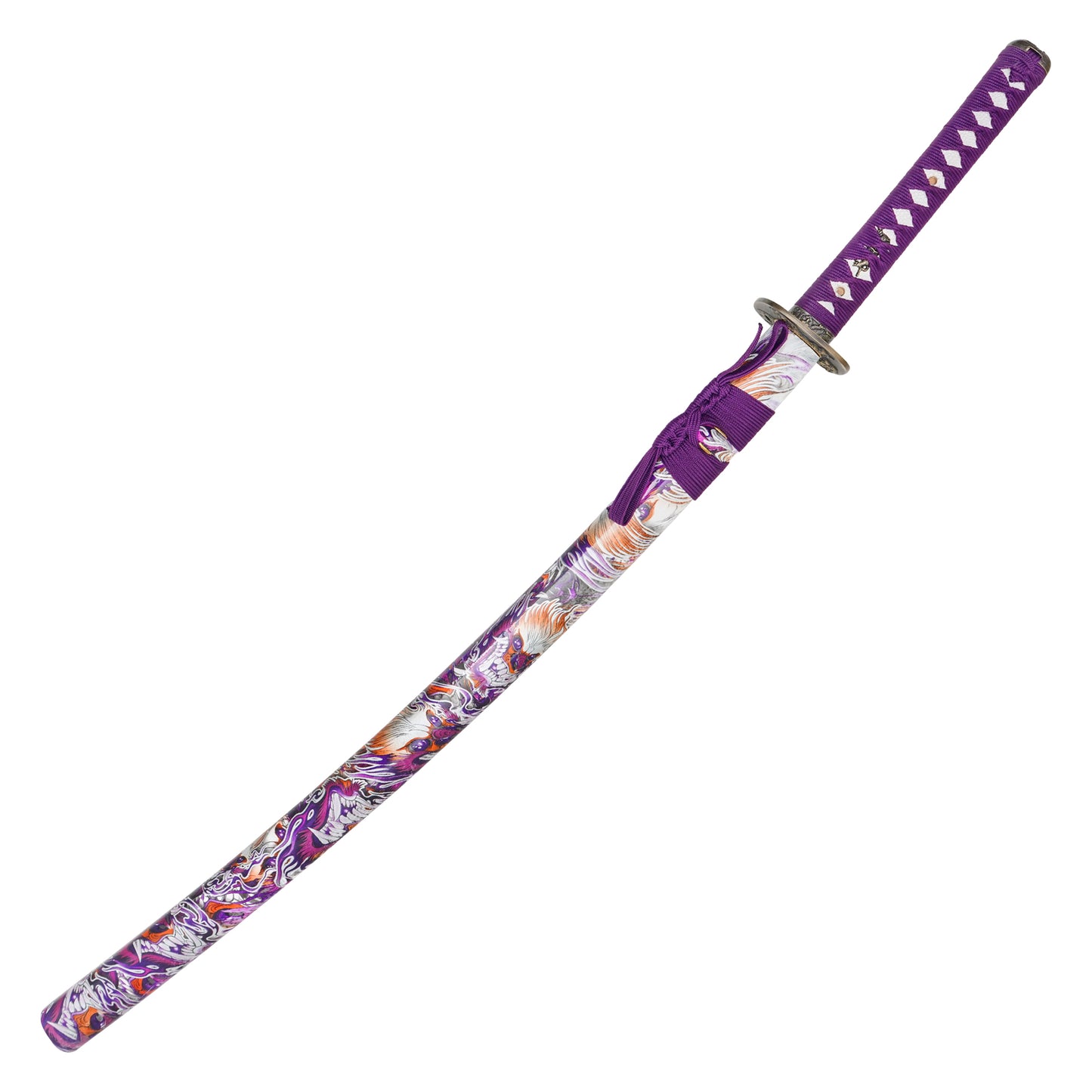 40" Purple Carbon Steel Katana | Hand-Forged Display Sword