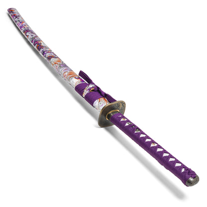 40" Purple Carbon Steel Katana | Hand-Forged Display Sword
