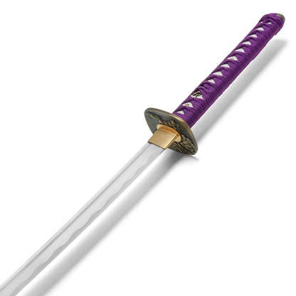 40" Purple Carbon Steel Katana | Hand-Forged Display Sword