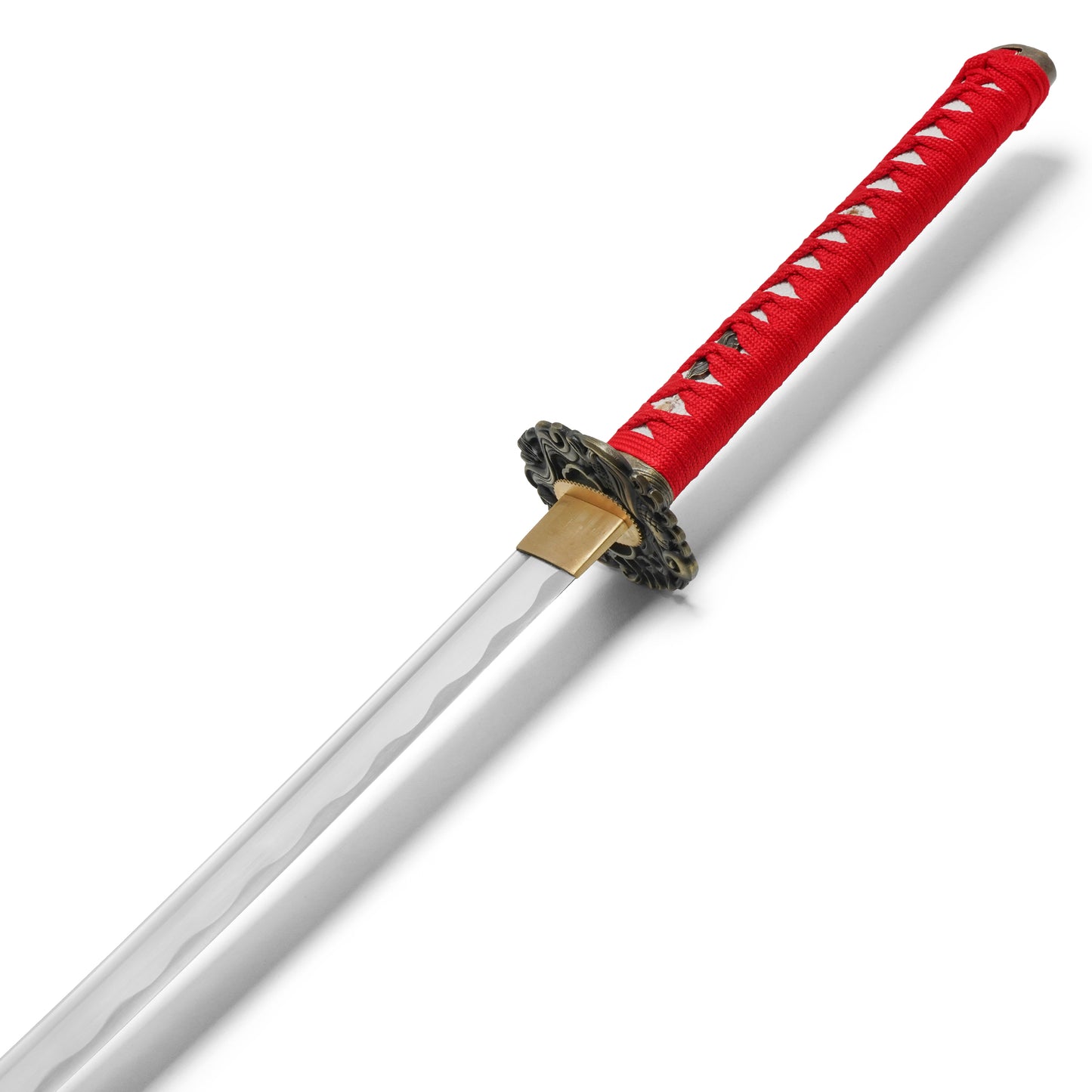 40" Red Carbon Steel Katana | Hand-Forged Display Sword