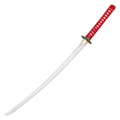 40" Red Carbon Steel Katana | Hand-Forged Display Sword